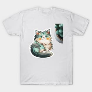 Majestic Maine Coon Cat Sticker T-Shirt